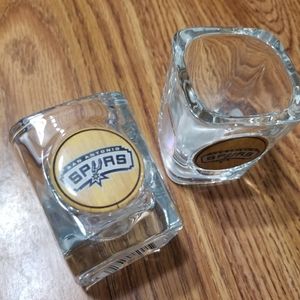 Set of 2 NBA San Antonio Spurs Basketball Shot Glasses